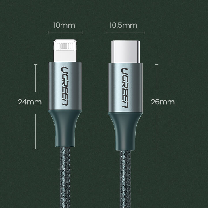 Зарядный кабель Ugreen MFI USB-C to Lightning для iPhone 1m