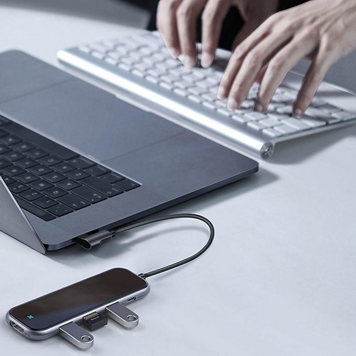 USB-C Хаб Baseus Mirror Multi-functional 5 в 1 USB Type-C to USB 3.0 x3 | HDMI 4K | PD для MacBook | iPad