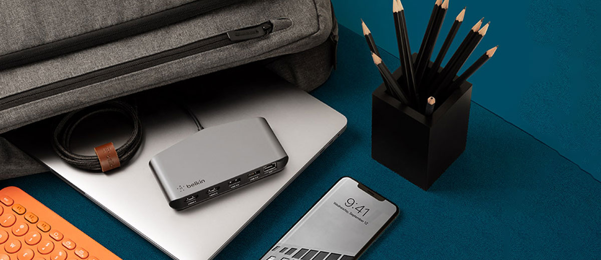 USB-C Хаб Thunderbolt™ 3 Dock Mini HD 5 в 1 HDMI 4K x2 | USB-A 3.0 | USB-A 2.0 | Gigabit Ethernet для MacBoook