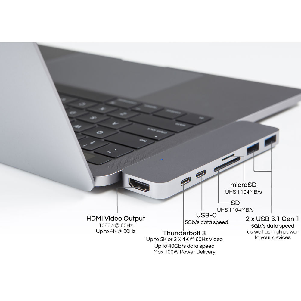 Хаб USB-C для MacBook HyperDrive DUO 7 в 2