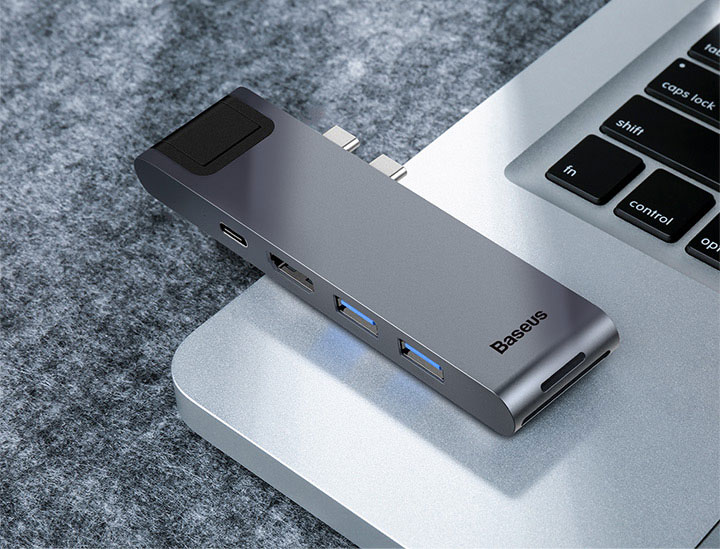Хаб USB-C для MacBook Pro/Air Baseus Thunderbolt C+Pro 7 в 1 Smart