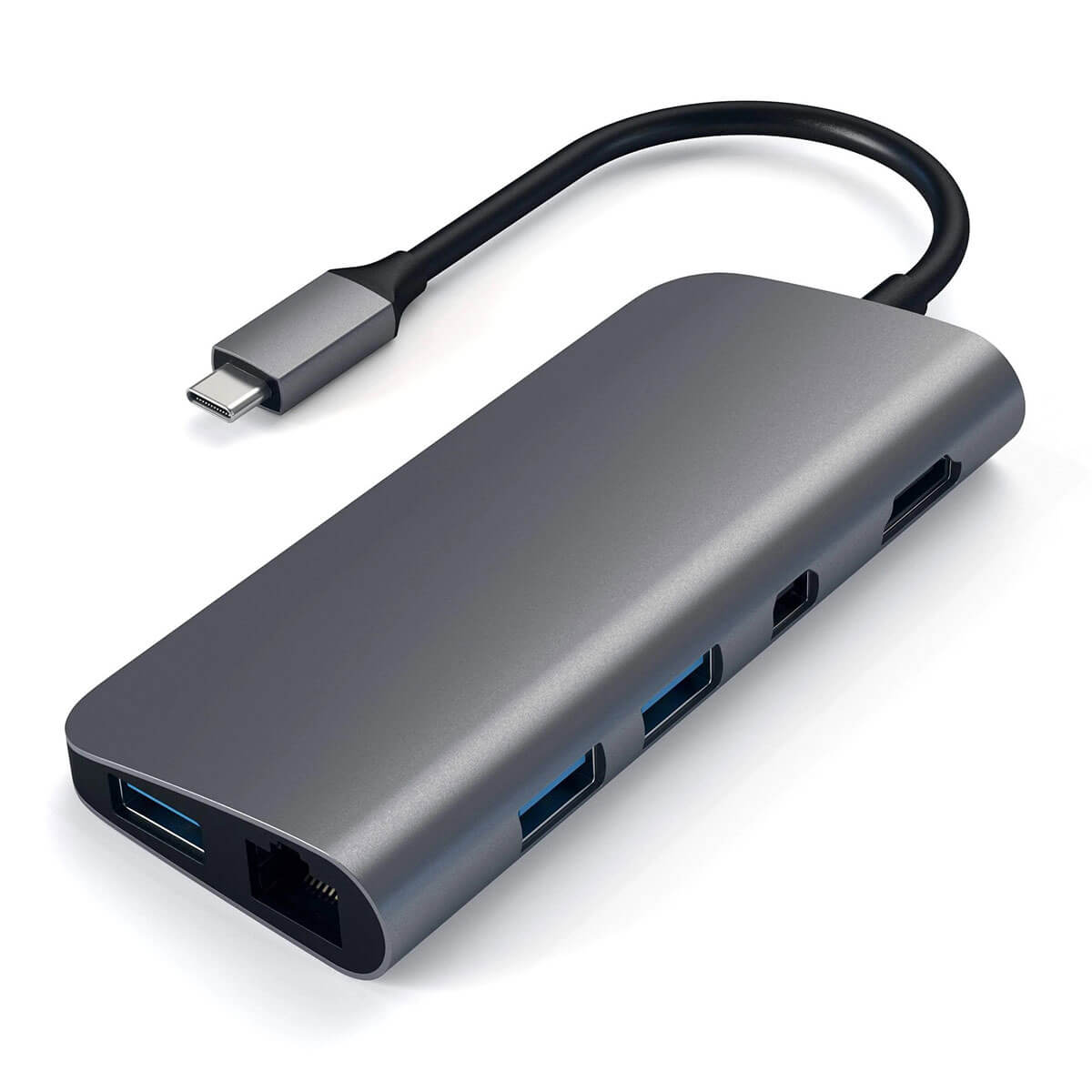 Хаб USB-C для MacBook Pro / Air Satechi Aluminum Multimedia Adapter 9 в 1 Space Gray