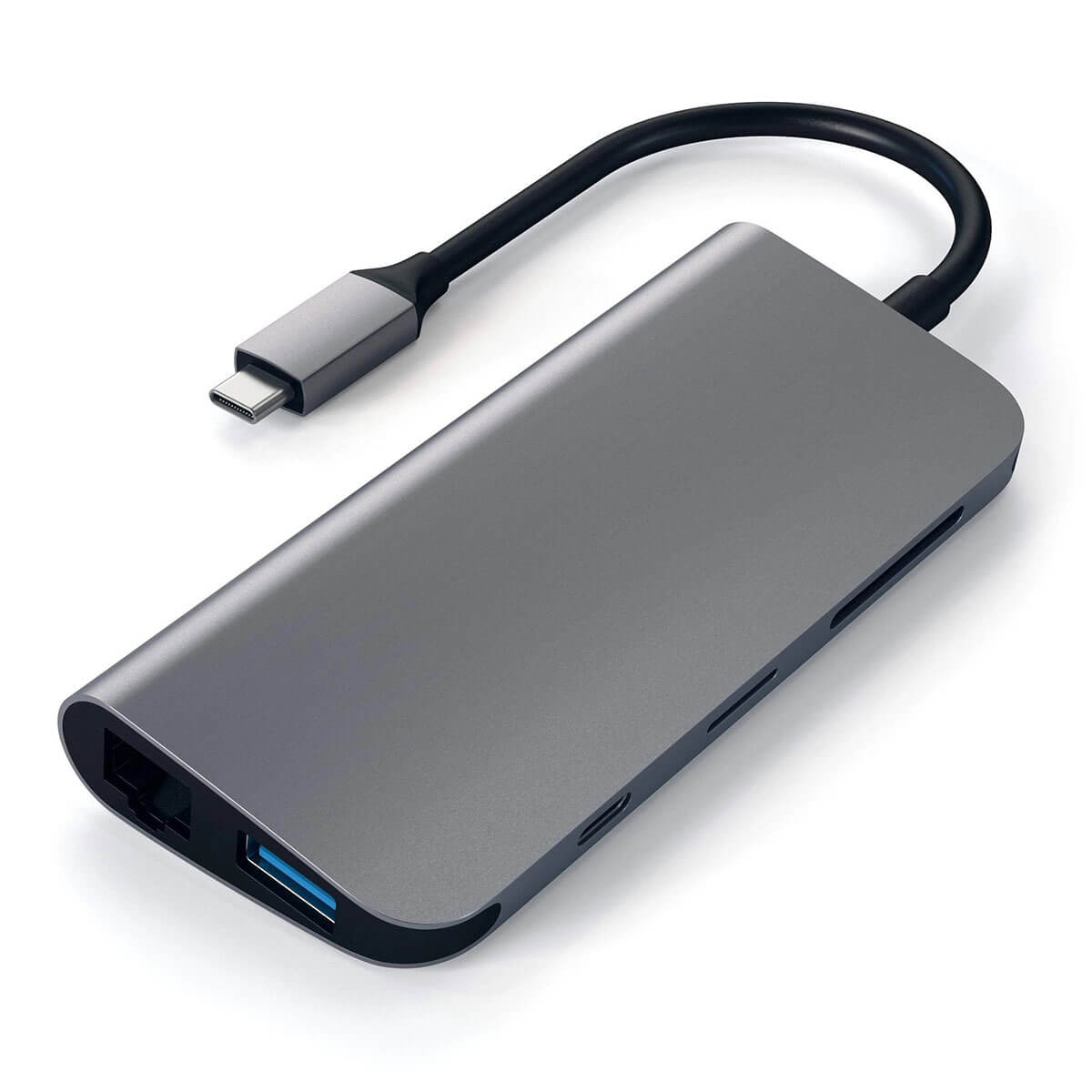 Хаб USB-C для MacBook Pro / Air Satechi Aluminum Multimedia Adapter 9 в 1 Space Gray