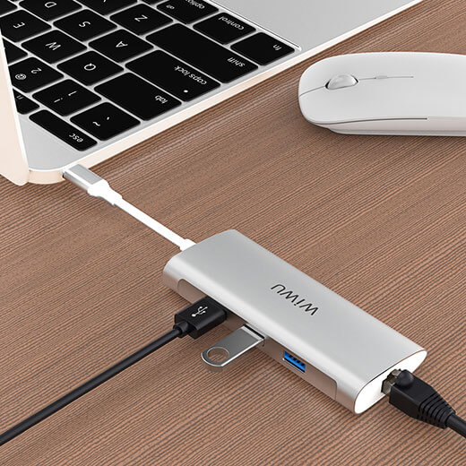 Хаб USB-C для MacBook Pro /Air Wiwu Alpha 6 в 1 