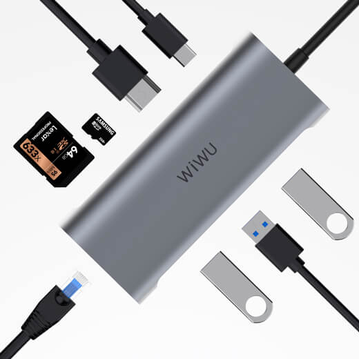 Хаб USB-C для MacBook WIWU Alpha 8- in-1 