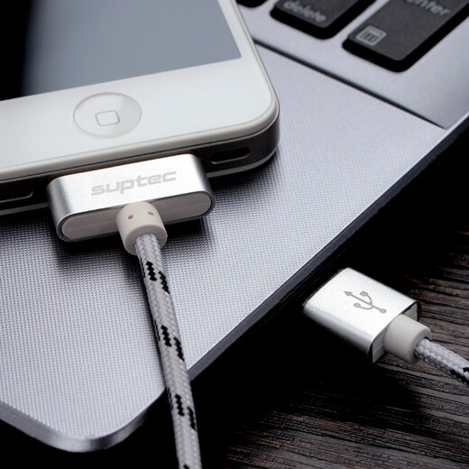 Зарядний кабель iLoungeMax Suptec 30-pin для USB Type-A Gray для iPhone 4 | 4S | iPad 3 | 2 | iPod (1m.) ціна