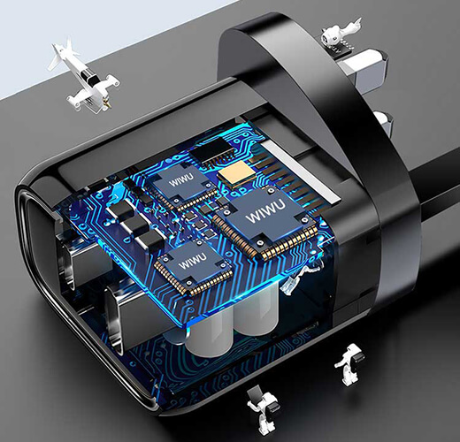Зарядний пристрій Wiwu Power Turbo Dual Port PT1821 (US)