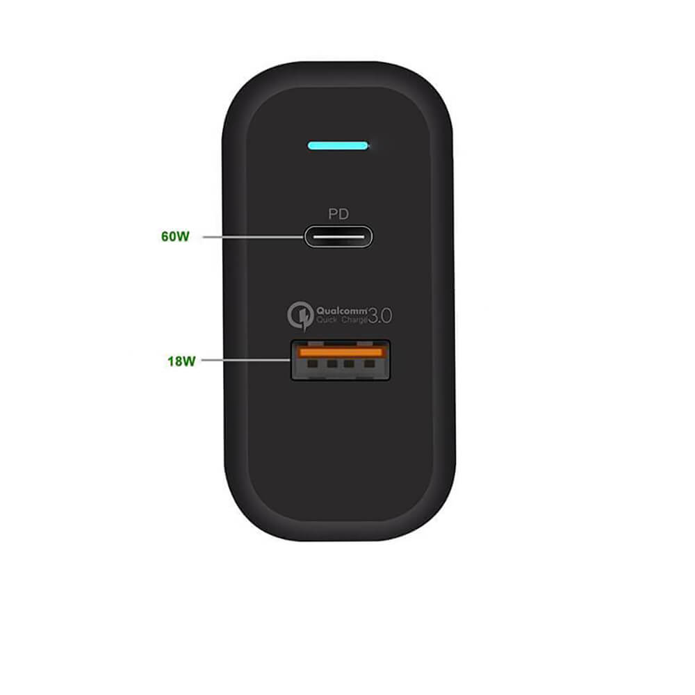 Быстрое зарядное устройство Wiwu Power Turbo Dual Port PT6021 (US)