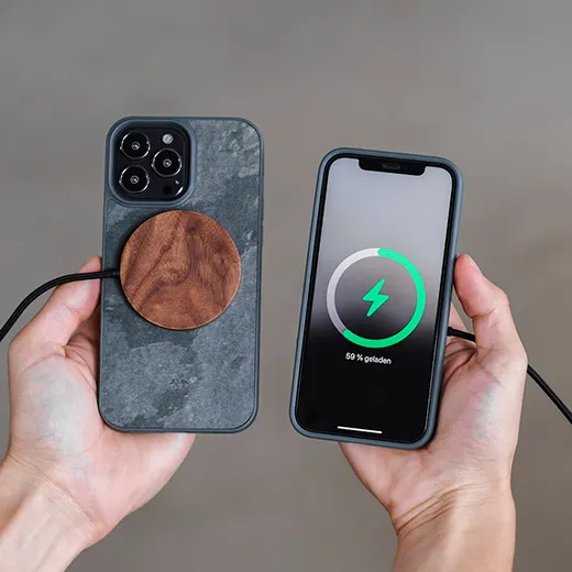 Чохол із натурального каменю Woodcessories Bumper Case with MagSafe Camo Grey для iPhone 14 Pro купити