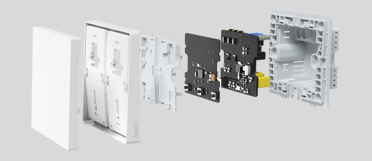 Розумний вимикач з нульовою лінією Xiaomi Aqara Smart Wall Switch D1 (подвійний) Apple HomeKit