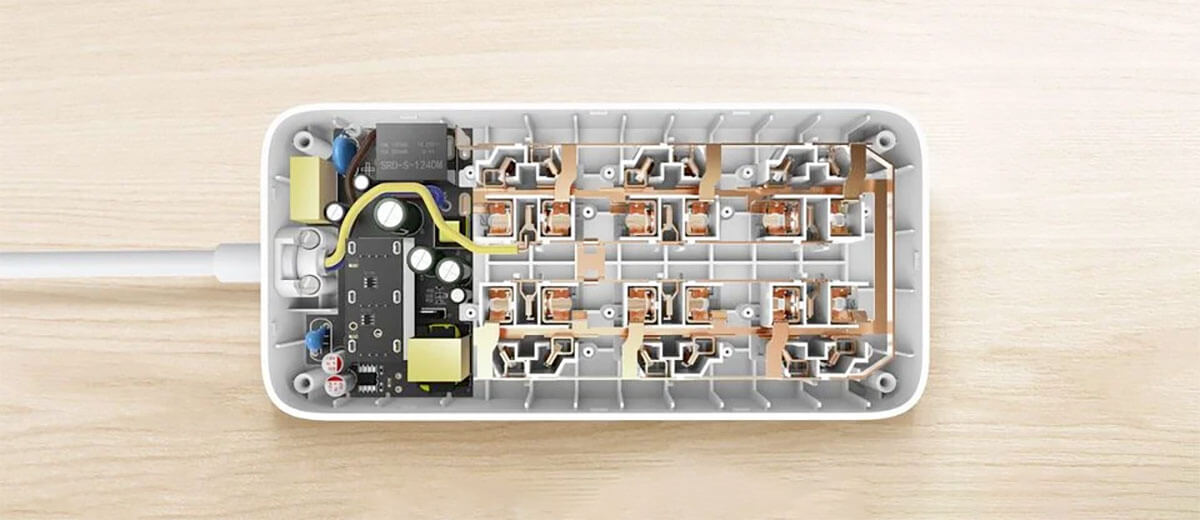 Подовжувач електричний (мережевий) Xiaomi MiJia Power Strip (6 розеток + 3 USB Type-A)