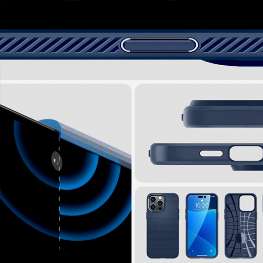 Захисний чохол Spigen для iPhone 14 Pro Max Liquid Air Navy Blue